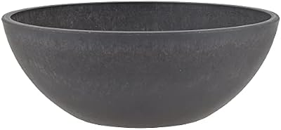 PSW Pot Collection M30DC 12-inch Plastic/Stone/Wood Composite Low Bowl Planter – No Drainage Hole (Drillable)… — view 2