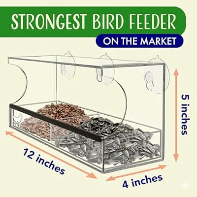 Window Bird Feeder by Nature's Hangout - No Assembly, Strong Suction Cups — view 3