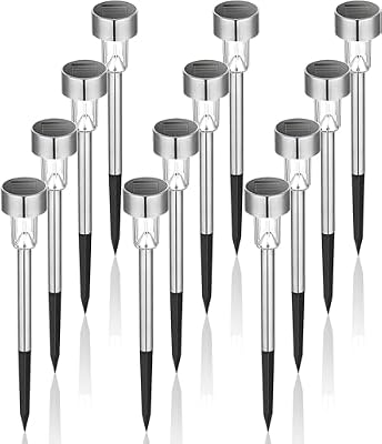 GIGALUMI Outdoor Waterproof Solar Garden Lights, 12 Pack Cold White — view 2