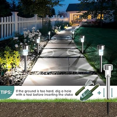 GIGALUMI Outdoor Waterproof Solar Garden Lights, 12 Pack Cold White — view 4
