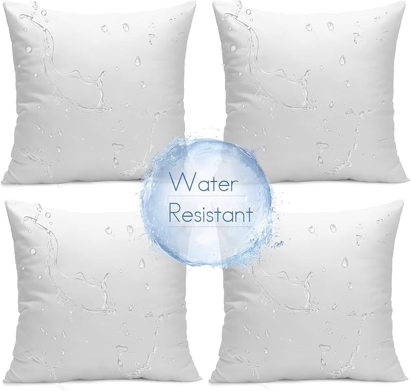 Ashler Outdoor Pillows, 18 x 18 Waterproof Pillow Inserts Set of 4