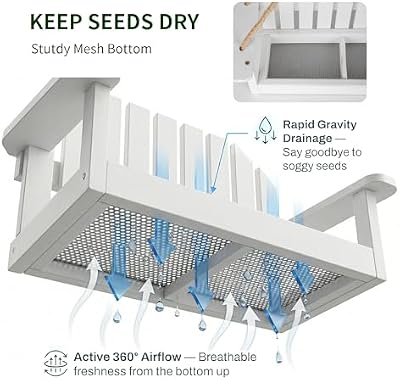 Solution4Patio White Swing Squirrel-Proof Bird Feeder with Metal Mesh Tray — view 4
