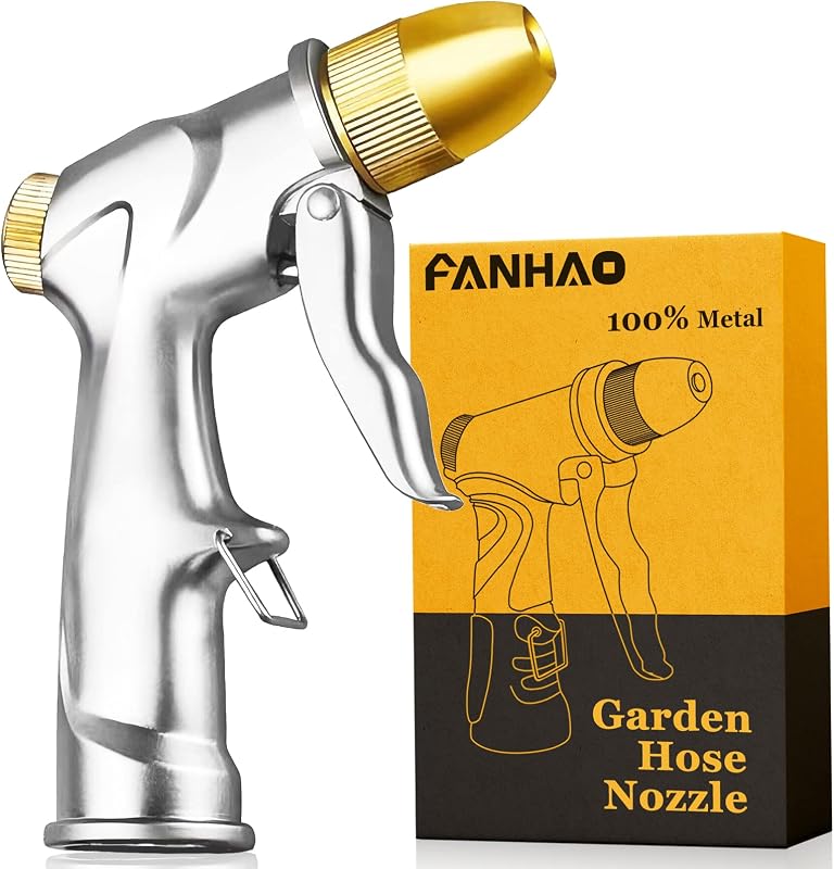 FANHAO Upgraded 100% Metal Garden Hose Nozzle Heavy Duty, High Pressure