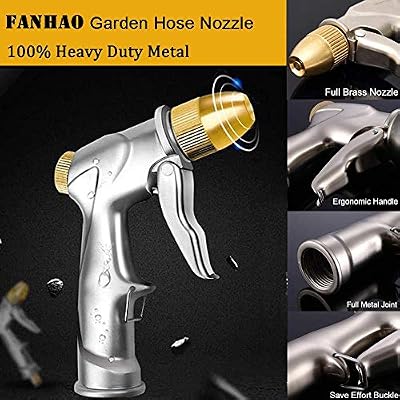 FANHAO Upgraded 100% Metal Garden Hose Nozzle Heavy Duty, High Pressure — view 4