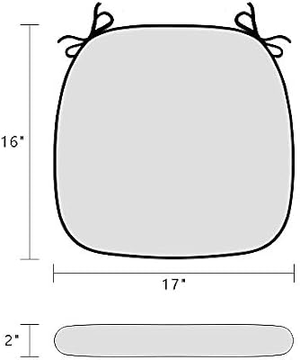 SleepMan Outdoor 17"x16" Chair Cushions with Ties Set of 2, Water Resistant All Weather U-Shape Seat Pads for… — view 3