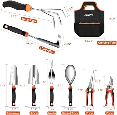 9 Piece Garden Tool Set, Heavy Duty Gardening Hand Tools Kit — view 3