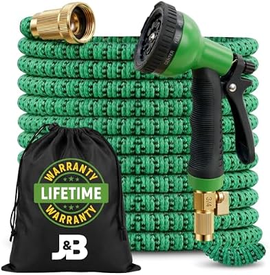 J&B XpandaHose 100ft Expandable Garden Hose, Lightweight, Brass Connectors — view 2