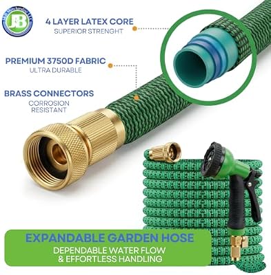 J&B XpandaHose 100ft Expandable Garden Hose, Lightweight, Brass Connectors — view 3