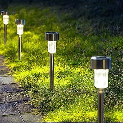 GIGALUMI Outdoor Waterproof Solar Pathway Lights, 12 Pack Cold White — view 2