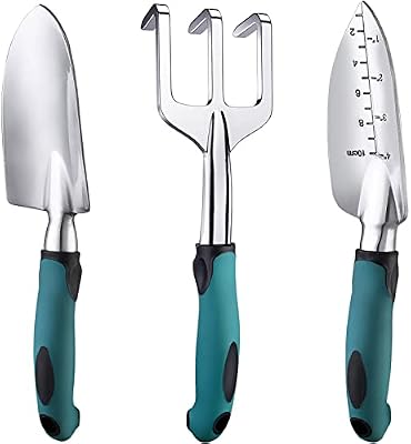 FANHAO Garden Tools Set, 3 Piece Heavy Duty Gardening Tools Cast Aluminum with Soft Rubberized Non-Slip Handl… — view 2