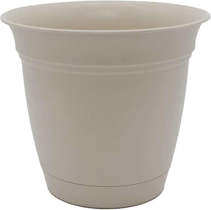 The HC Companies Eclipse Round Planter with Saucer - Outdoor & Indoor Plant Pot with Drainage Holes - Lightwe…