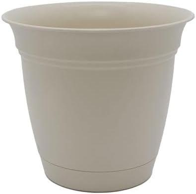 The HC Companies Eclipse Round Planter with Saucer - Outdoor & Indoor Plant Pot with Drainage Holes - Lightwe… — view 2
