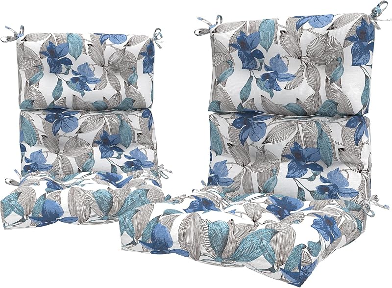 LVTXIII Outdoor Tufted High Back Cushions Set of 2 Patio Seasonal Replacement Rocking Chair Cushion with Ties…