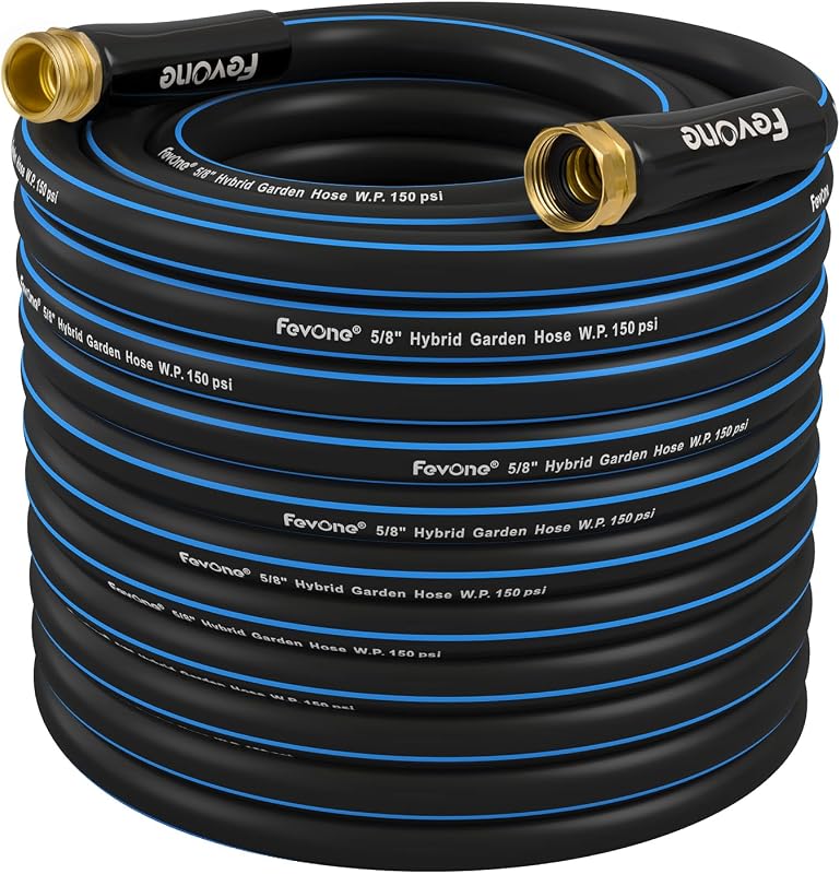 FEVONE Kink Free Garden Hose 100 ft, Heavy Duty Water Hose