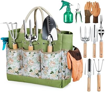 Grenebo Heavy Duty Gardening Tools with Handbag, Gardening Gifts for Women — view 2