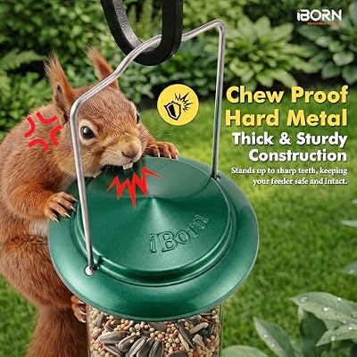 iBorn Metal Bird Feeders 6 Ports Hanging Wild Bird Seed Feeder for Mix Seed Blends, Seed Feeder, Sunflower He… — view 4