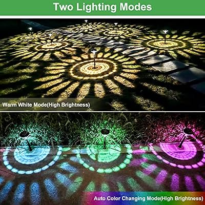 Nupostai 8 Pack Solar Pathway Lights, Multicolor & Warm White LED, IP67 Waterproof, Outdoor Garden Yard Lawn… — view 3