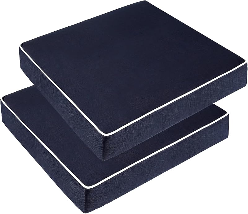 PNP FKJP Outdoor Chair Cushions 20x20x4 Inch Set of 2, Navy