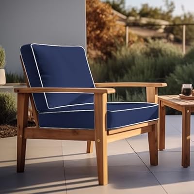 PNP FKJP Outdoor Chair Cushions 20x20x4 Inch Set of 2, Navy — view 3