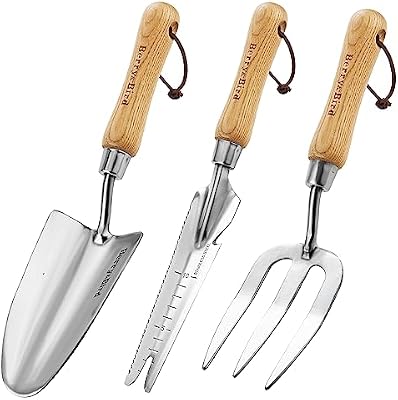 Berry&Bird Gardening Hand Tool Set - 3PCS Stainless Steel Garden Tool Kit Multifunctional Tool with Wooden Ha… — view 2