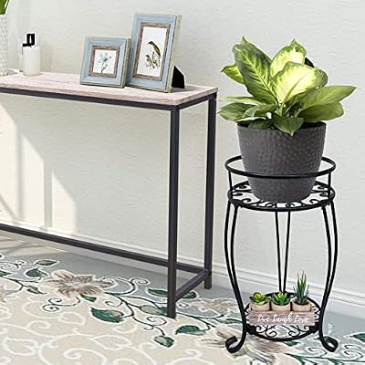 CASIMR 2-Pack Plant Stand, 2 Tier 19.2 inch Tall Metal Potted Holder Rack,Indoor Outdoor Multiple Flower Pot… — view 3