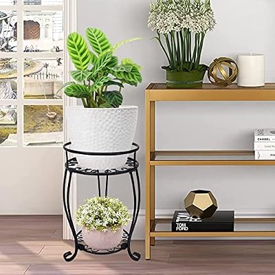 CASIMR 2-Pack Plant Stand, 2 Tier 19.2 inch Tall Metal Potted Holder Rack,Indoor Outdoor Multiple Flower Pot… — view 4