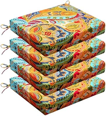 Wellsin Outdoor Chair Cushions for Patio Furniture - Outdoor Cushions for Chairs - Water Resistant Patio Chai… — view 2