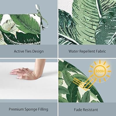 LVTXIII Outdoor Chair Cushions, Fade-Resistant Patio Furniture Cushions Outdoor Square Chair Pads with Ties f… — view 4