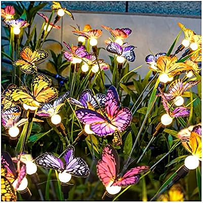 TONULAX Solar Garden Lights - 4 Pack Swaying Butterfly Light, Swaying in The Wind, Solar Outdoor Lights, Yard… — view 2
