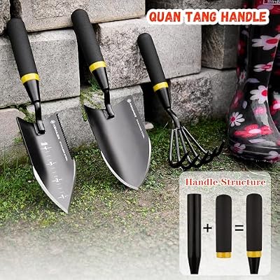 Kemaier 3-Piece Garden Tool Set, Heavy-Duty Stainless Steel Premium Tools — view 4