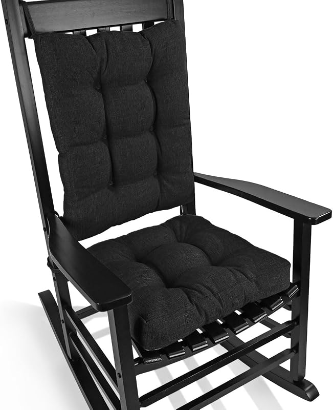 BUYUE Chair Cushion Set for Rocking Chair, Back Pillow & Seat Cushion with Ties, Original Woven Fabric Non-Sl…