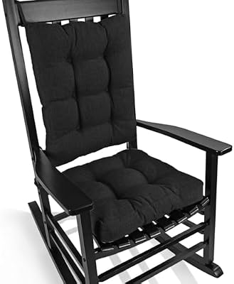 BUYUE Chair Cushion Set for Rocking Chair, Back Pillow & Seat Cushion with Ties, Original Woven Fabric Non-Sl… — view 2