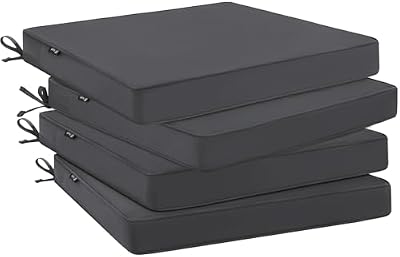 Favoyard Outdoor Chair Cushions 19" W x 19" D x 2" T Set of 4, Dark Grey — view 2
