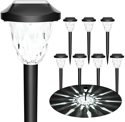 GIGALUMI Cool Outdoor Solar Garden Path Lights, Waterproof 8PK — view 2
