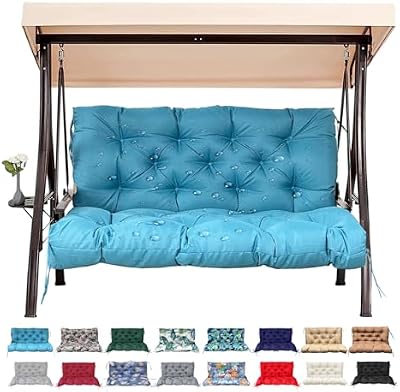 Outdoor/Indoor Swing Replacement Cushion, 2 or 3 Seats Bench Cushions with Backrest, Thicken 4" Recliner Seat… — view 2