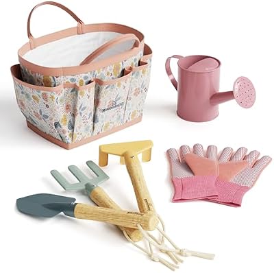 Gardening Set, Tool Kit, for Kids, STEM, Includes Tote Bag, Spade, Watering Can, Rake, Fork, Trowel and Glove… — view 3