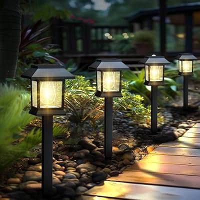 Greluna Solar Lights Outdoor,12 Pack 3000K Waterproof Auto On/Off Solar Pathway Lights for Your Garden, Lands… — view 2