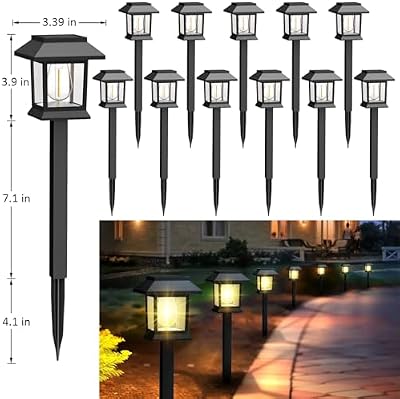 Greluna Solar Lights Outdoor,12 Pack 3000K Waterproof Auto On/Off Solar Pathway Lights for Your Garden, Lands… — view 3