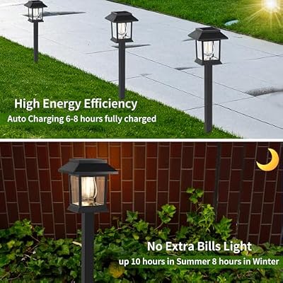 Greluna Solar Lights Outdoor,12 Pack 3000K Waterproof Auto On/Off Solar Pathway Lights for Your Garden, Lands… — view 4