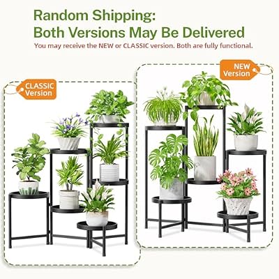 iDavosic.ly 6 Tier Large Plant Stand Indoor Outdoor, 10 In Wide Tray, Black — view 3