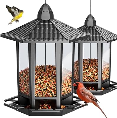 Birdream 2 Pack Bird Feeders for Outdoor Hanging, Retro Pagoda Design Fun Installation Bird Feeder, Attractin… — view 2