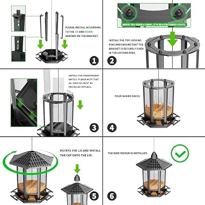 Birdream 2 Pack Bird Feeders for Outdoor Hanging, Retro Pagoda Design Fun Installation Bird Feeder, Attractin… — view 4