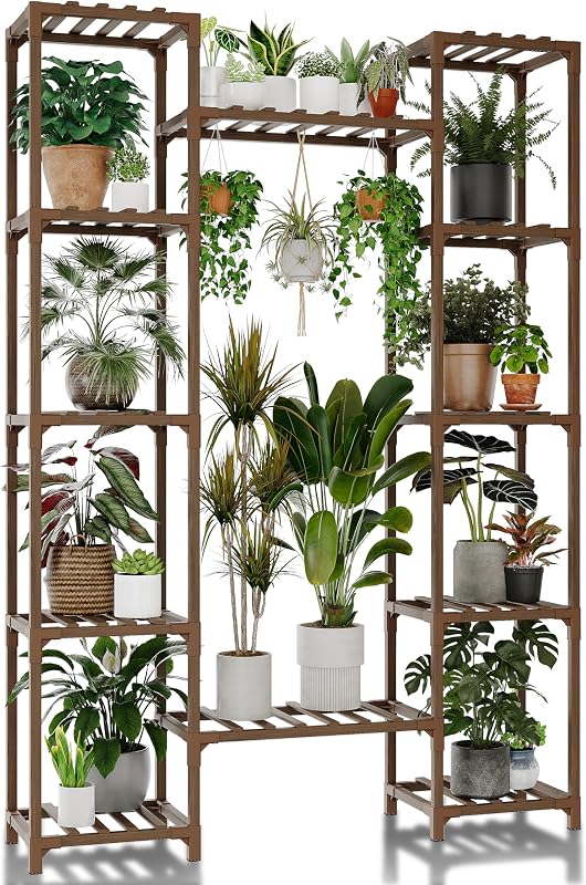 GENTINGBRO Plant Stand Indoor Outdoor 62.2“ Tall Plant Shelf Large Tiered Flower Stands for Multiple Display…