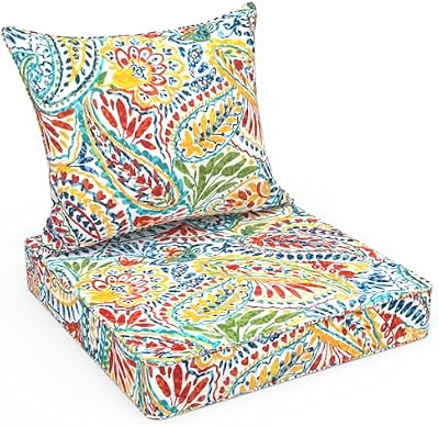 LVTXIII Outdoor Deep Seat Cushion 24"x24"x4" Patio Seat and Back Cushion Set Seasonal Chair Cushion for Dinin… — view 2
