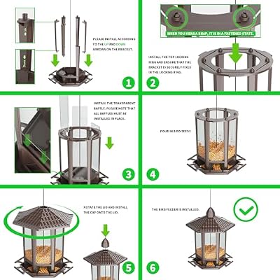 Birdream 2 Pack Bird Feeders for Outdoor, Retro Pagoda Design Fun Installation, Garden Gifts Hanging Bird Fee… — view 4