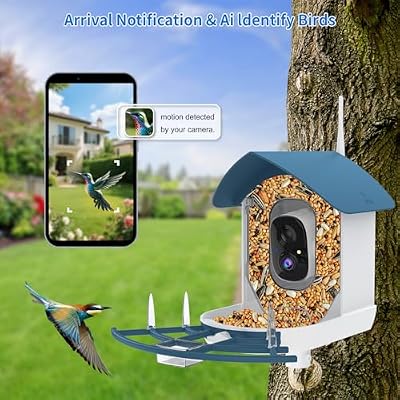 Fazoxo Bird Feeder with Camera,Birds House Camera,Solar Powered,AI Bird ID — view 3