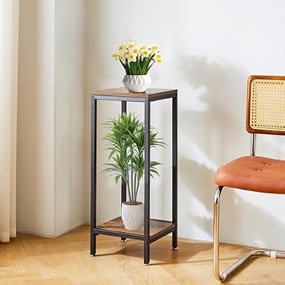 IBUYKE 30 Inch Tall Plant Stand Indoor, 2 Tier Wood Flower Stand, TMJ071H — view 4