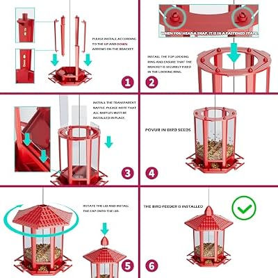 Birdream Bird Feeders for Outdoor Hanging, Fun Installation Pagoda Design Wild Birdfeeder, Attracting Wild Bi… — view 4