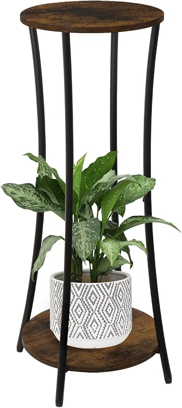 YINMIT Plant Stand Indoor,2 Tier Round Potted Holder Rack,Flower Pot Stand Shelf,Round Supports Rack,Corner P…