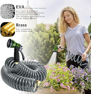 Coil Hose 50FT EVA Coil Garden Hose With 3/4'' Brass Connector — view 3
